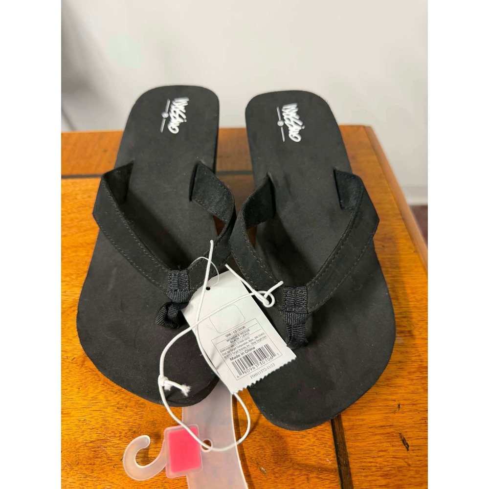 New Mossimo Womens 5/6 Black Wedge Flip Flop Sandals Platform Thong 096130106